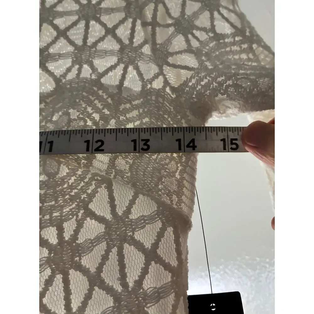 Lulus White/Off-White Lace Maxi Bridal Wedding Dress High Neck Long Sleeve Small - Picture 12 of 14